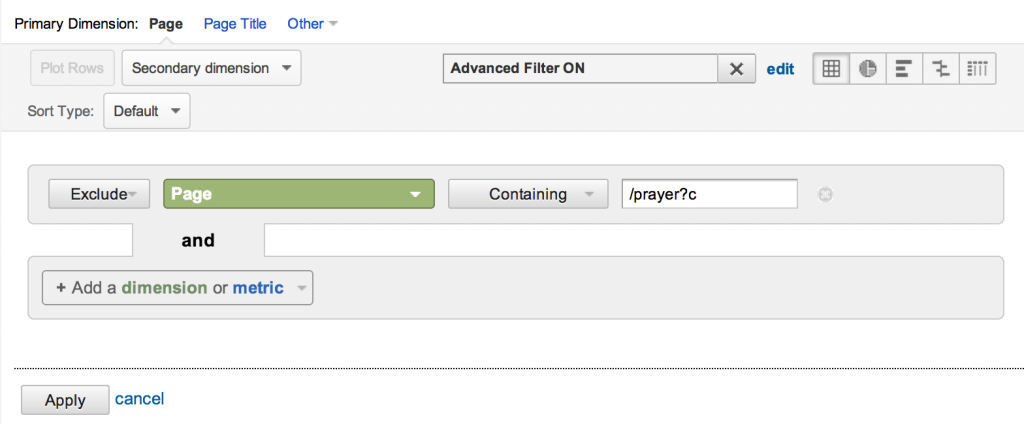 Removing the paged Prayer url form the results.